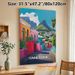 Cape Town Hillside Town Painting Poster, Vibrant Colorful Stylized Townscape Poster, Eye-catching Scenic Artwork Ideal For Living Room, Bedroom And_maomaolike.com