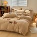 New Winter Warm Thickened Soft Lamb Wool Towel Embroidered Cartoon Four-Piece Bedding Set Factory Wholesale_maomaolike.com