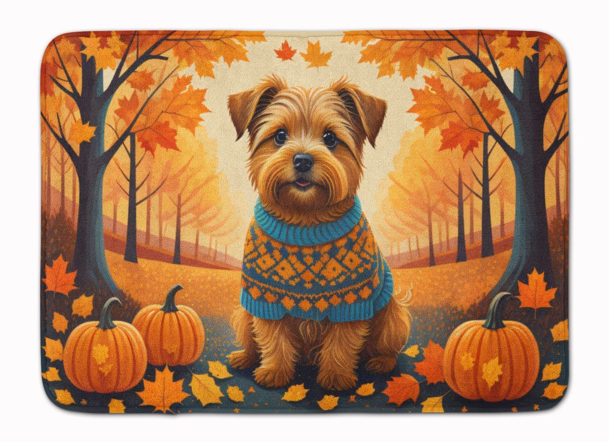Norfolk Terrier Fall Memory Foam Kitchen Mat Machine Washable Anti-Fatigue Mat Cushion Comfort Bath Mat Or Kitchen Rug_maomaolike.com