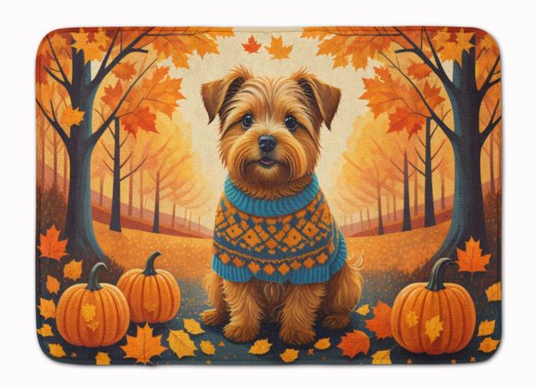 Norfolk Terrier Fall Memory Foam Kitchen Mat Machine Washable Anti-Fatigue Mat Cushion Comfort Bath Mat Or Kitchen Rug_maomaolike.com