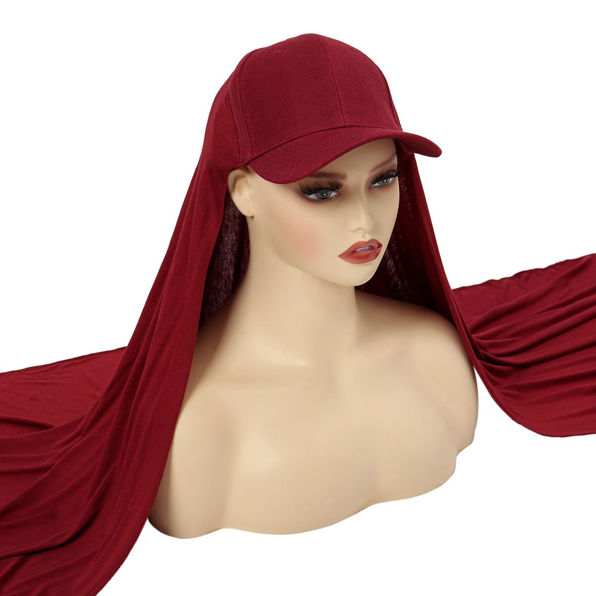 baseball cap convenient hijab women hijab single color mercerized cotton hijab hat sun protection hat_maomaolike.com