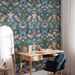 45cm*300cm Peel And Stick Vintage Botanical Wallpaper – Dark Floral Bird Design, Removable & Waterproof, Luxury Nordic Wall Decor_maomaolike.com
