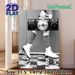 Retro Disco & Roller Skate Painting Poster, Monochrome Vintage Scene With Boombox & Disco Ball Poster, Retro Vibe Decor Ideal For Living Room_maomaolike.com