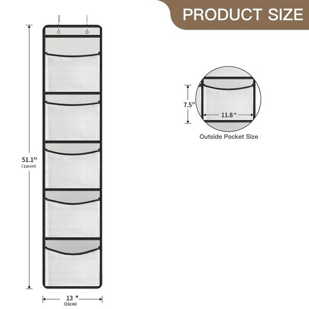 Hot Sale 5-compartment Multi-function Storage Bag Door Back Finishing Large Non-woven Storage Hanging Bag 10-compartment Storage Bag_maomaolike.com