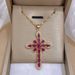 Religious Colorful Zircon Cross Necklace Jesus Prayer Gold Plated Copper Pendant Stainless Steel Chain Necklaces Jewelry_maomaolike.com
