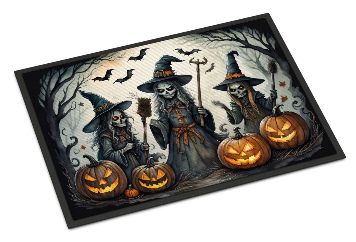 Witches Spooky Halloween Doormat Front Door Mat Indoor Outdoor Rugs For Entryway, Non Slip Washable Low Pile, 24H X 36W_maomaolike.com
