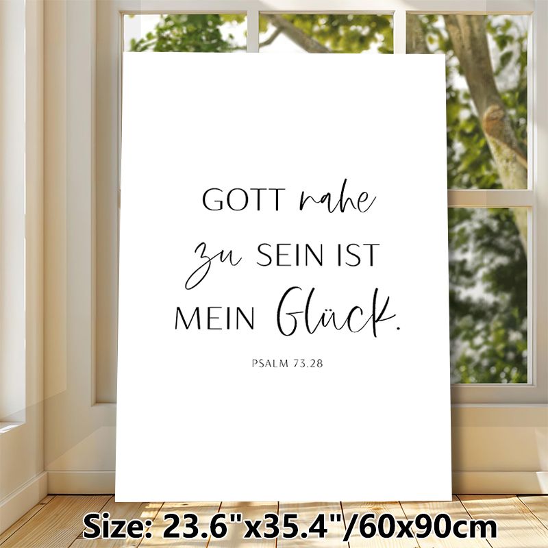 Psalm 73:28 German Religious Verse Painting Poster, Minimalist Black & White Typographic Poster, Serene Spiritual Message Ideal For Home, Prayer Space_maomaolike.com
