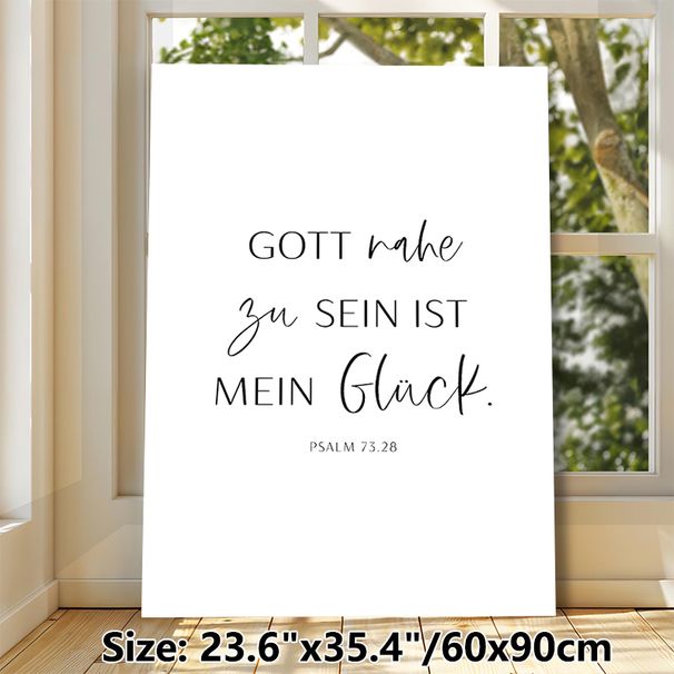 Psalm 73:28 German Religious Verse Painting Poster, Minimalist Black & White Typographic Poster, Serene Spiritual Message Ideal For Home, Prayer Space_maomaolike.com