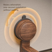 Suction Cup Walnut Wood Vintage Style Household Bathroom Towel Ring No-Drill Wall-Mounted Storage Rack_maomaolike.com