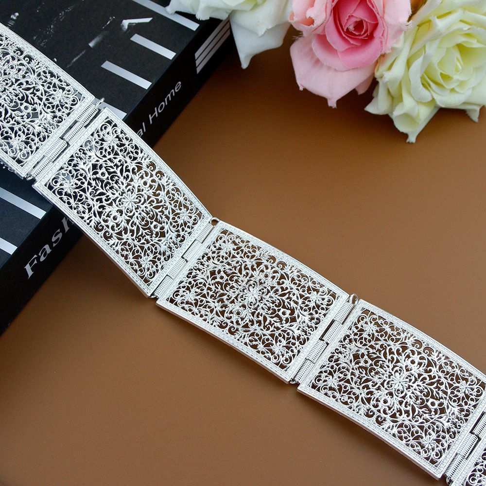 HOT Sunspicems Gold Sier Color Metal Women Chain Morocco Caftan Belt Arab Waistband Body Jewelry Bridal Wedding Bijoux Gift_maomaolike.com