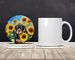 Cavalier Spaniel In Sunflowers Large Sandstone Coasters Pack Of 4 Absorbent Round Coasters Decor Gifts For Men Or Women, 4 In, Multicolor_maomaolike.com