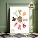 Whimsical Robot & Alien Character Painting Poster, Vibrant Watercolor Style Playful Quirky Figure Cluster Poster, Cheerful Decorative Accent For_maomaolike.com
