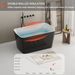 49'' Acrylic Freestanding Soaking Bathtub, Square-shape Japanese Soaking Hot Tub With Chrome Overflow And Drain, Glossy Black 26A01-49B_maomaolike.com