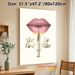 Lip Filler Themed Painting Poster, Glamorous Glossy Pink Lips & Gold Syringe Poster, Stylish Makeup-inspired Decor Suitable For Beauty Salon, Bedroom_maomaolike.com