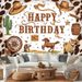 Western Cowboy Birthday Party Banner - 2D Flat Polyester Backdrop With Cacti, Horseshoes, Wall Hanging Photo Props, Party Decor_maomaolike.com