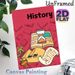 History Themed Painting Poster, Vibrant Cartoon Style Poster Featuring Pyramids, Camels & Hourglass, Educational Decor Ideal For Study Room, Classroom_maomaolike.com