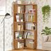 6-Tier Corner Bookshelf, 64.96" Corner Bookcase With Anti-Drop Panel_maomaolike.com