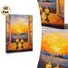Candle & Sunset Cityscape Painting Poster, Rich Impasto Oil-style Poster, Warm Glowing Candles With Sunset City View Through Window, Creates Cozy_maomaolike.com