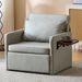 Adult Sleeper Chair Bed, 3-in-1 Convertible Sofa Chair Bed Pull-out Sofa Bed, Convenient Folding Tray Table With USB And Type-C Charging Ports For Living Room,LIGHT-GREY,Leathe_maomaolike.com