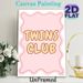 Twins Club Themed Painting Poster, Soft Pink Wavy Border Cute Retro Lettering Poster, Warm Playful Decor Idea For Bedroom & Family Living Space_maomaolike.com
