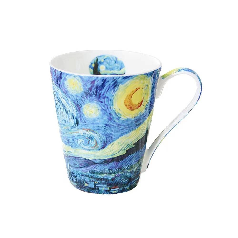 Van Gogh Monet Coffee Cup European Style Small Luxury Mug Ceramic Office Cup Gift Souvenir_maomaolike.com