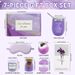 Lavender Gift Set - Relaxing Aromatherapy Bath Salts, Scented Candle, Soap & Hairband For Women, Spa Self-Care Kit_maomaolike.com