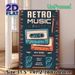 Retro 80s Music Party Painting Poster, Vibrant Vintage-style Poster, Featuring Cassettes, Microphone And Speakers, Nostalgic Music-themed Decor For_maomaolike.com