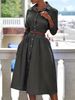 Women's Clothing Fashion Style Long Sleeve Striped Shirt Set Skirt Two Piece Set_maomaolike.com