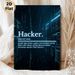 Hacker Definition Painting Poster, Neon Cyberpunk Tech-style Poster, Unique Gaming-focused Definition Decor Ideal For Gaming Rooms, Gaming Areas_maomaolike.com