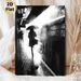 Rainy Subway Station Painting Poster, Monochrome Moody Urban Silhouette Poster, Captures Tranquil Rainy-day Urban Vibe, Ideal For Living Room, Office_maomaolike.com