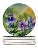 Colorado Rocky Mountain Columbine In Watercolor Large Sandstone Coasters Pack Of 4 Absorbent Round Coasters Decor Gifts For Men Or Women, 4 In, Multicolor_maomaolike.com