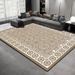 Living Room Rug Large Size Gorgeous Gold Frame Design Bedroom Rug Plush Thickened Machine Washable Thickened Underlay Interior Decorative Rug_maomaolike.com