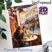 Cherry Blossom Cafe Gathering Painting Poster, Warm-toned Impressionist Poster, Serene Scene Of Friends Enjoying Treats By Cherry-blossom Lined_maomaolike.com