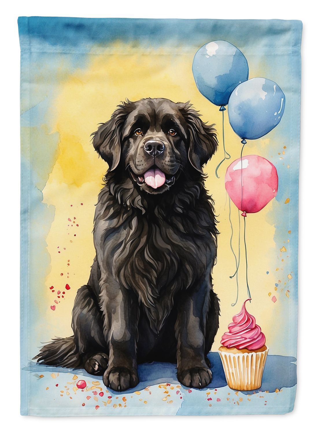Newfoundland Happy Birthday House Flag Large Porch Sleeve Pole Decorative Outside Yard Banner Artwork Wall Hanging, Polyester, House Size, Multicolor_maomaolike.com