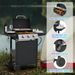 Propane Gas Grill 3 Burner Barbecue Grill, Stainless Steel 26,000 BTU Patio Garden Barbecue Grill With Two Shelves, Lid, Wheels And Bottle Opener_maomaolike.com