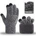 Anti Slip Double-layer Velvet Touch Screen Gloves For Men's Outdoor Knitted Warm Split Finger Gloves_maomaolike.com