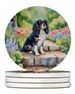 Cavalier Spaniel Spring Path Large Sandstone Coasters Pack Of 4 Absorbent Round Coasters Decor Gifts For Men Or Women, 4 In, Multicolor_maomaolike.com