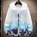 New ultra-thin breathable ice silk summer men's sun protection pattern gradient windbreaker cardigan jacket_maomaolike.com