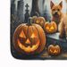 Norwich Terrier Spooky Halloween Memory Foam Kitchen Mat Machine Washable Anti-Fatigue Mat Cushion Comfort Bath Mat Or Kitchen Rug_maomaolike.com