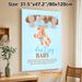 Baby Shower "Don't Say Baby" Painting Poster, Soft Watercolor Style Teddy Bear & Balloons Poster, Fun Party Game Sign Ideal For Baby Shower Gatherings_maomaolike.com