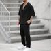 Men's Fashion Shirts And Casual Pants Two-piece Set Hot-selling Men's Clothing New Fit Trendy Solid Color Men's Fashion Suit_maomaolike.com