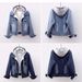 Women's Clothing Velvet Thickened Cotton Cotton Coat Removable Hooded Warm Lambswool Cotton Coat Short Style_maomaolike.com