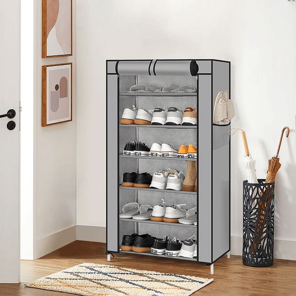 6 Tier Shoe Rack, Shoe Cabinet With Dust-proof Cover, Multi-layer Assembled Shoe Rack Shoe Stand, Storage Shelf Organizer Holder_maomaolike.com