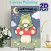 Inspirational Frog Painting Poster, Warm & Cute Cartoon Frog On Mushroom With Motivational Quote Night Scene Poster, Uplifting Wall Decor For Bedroom_maomaolike.com
