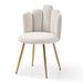 Modern Velvet Dining Chairs Set Of 2, Upholstered Woven Dining Chair With Golden Metal Legs, Upholstered Dining Chairs For Dining Room, Kitchen, Vanity, Living Room BEIGE_maomaolike.com