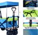 Collapsible Wagon Heavy Duty Folding Wagon Cart With Removable Canopy, 4" Wide Large All Terrain Wheels, Brake, Adjustable Handles,Cooler Bag Utility Carts For Outdoor Garden Beach_maomaolike.com