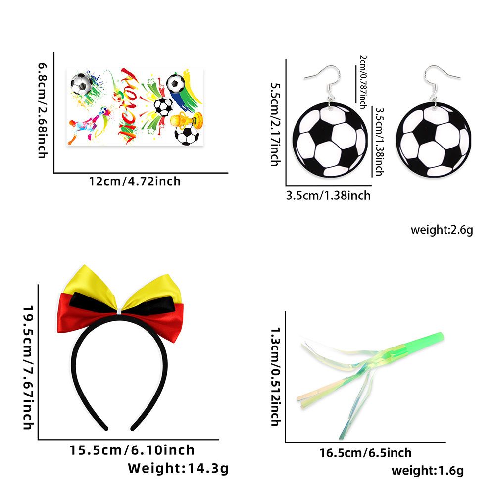 2026 US-Canada-Mexico World Cup Flag Bow Headband Badge Earrings Fan Cheering Props Party Supplies_maomaolike.com