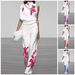 Women's Clothing Stylish commuter sleeveless printed turtleneck suit_maomaolike.com