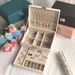 Multi-layer High-end Necklace Storage Light Luxury Home Wholesale Leather Gift Jewelry Box_maomaolike.com