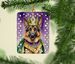 German Shepherd King Of Mardi Gras Porcelain Ornament Christmas Tree Hanging Decorations For Home Christmas Holiday, Rectangle, Gift, Multicolor_maomaolike.com